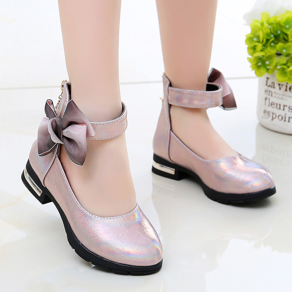 Pantofi moderni pentru copii in doua culori cu panglica