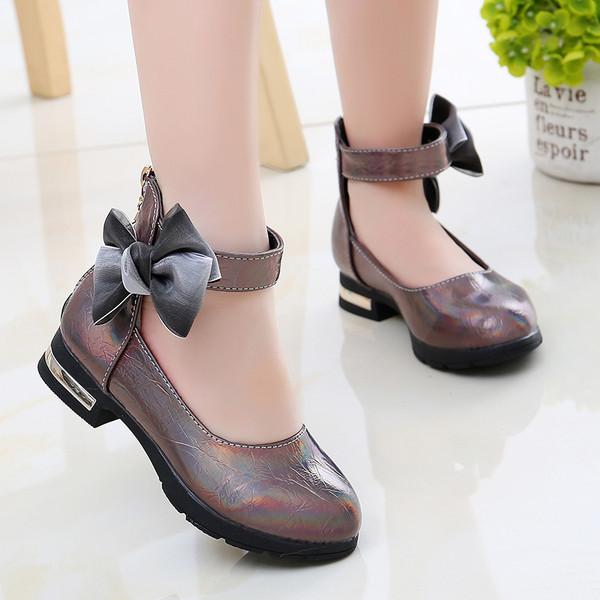 Pantofi moderni pentru copii in doua culori cu panglica