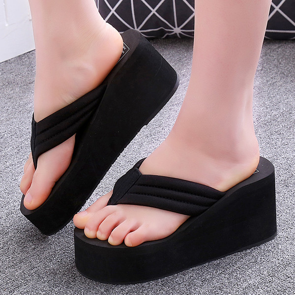 Papuci de dama model uni cu platforma in diferite culori