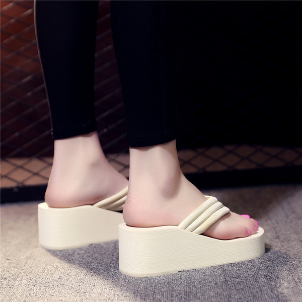 Papuci de dama model uni cu platforma in diferite culori