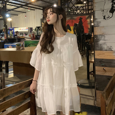 Rochie casual dama - model croiat in alb si verde