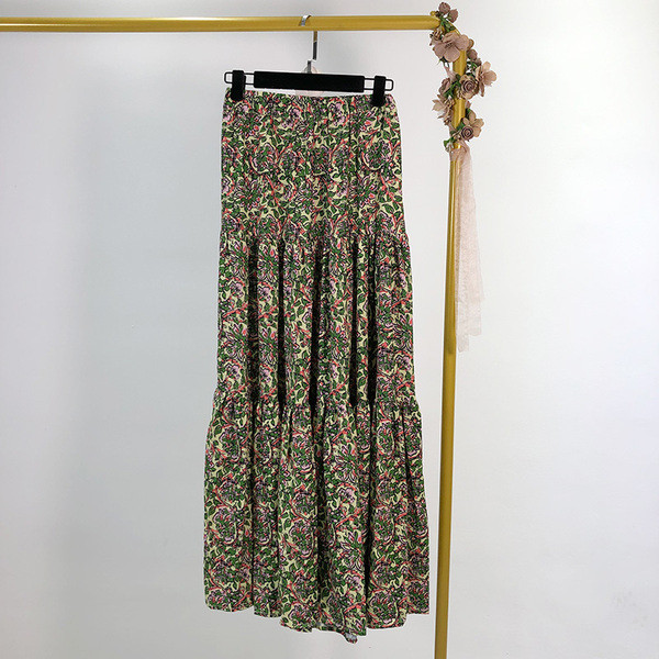 Modern női széles szoknya színes mintával