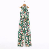 Virágmintás női overall, derékövvel