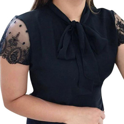 Cămașă modernă de damă cu mâneci scurte și cravate în mai multe culori