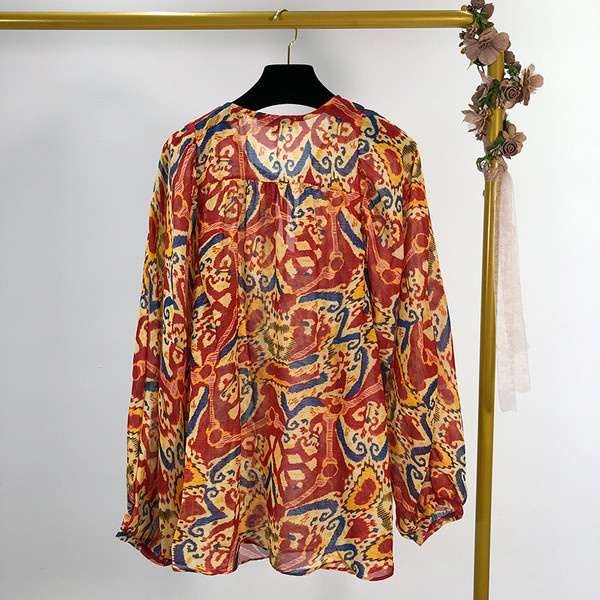 Bluza de dama din sifon cu model colorat