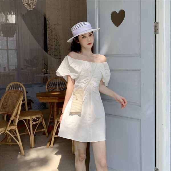 Rochie casual de dama in doua culori cu nasturi