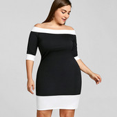 Rochie moderna de dama cu maneci 3/4 de culoare neagra