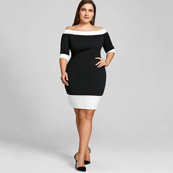 Rochie moderna de dama cu maneci 3/4 de culoare neagra