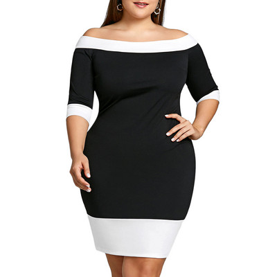 Rochie moderna de dama cu maneci 3/4 de culoare neagra