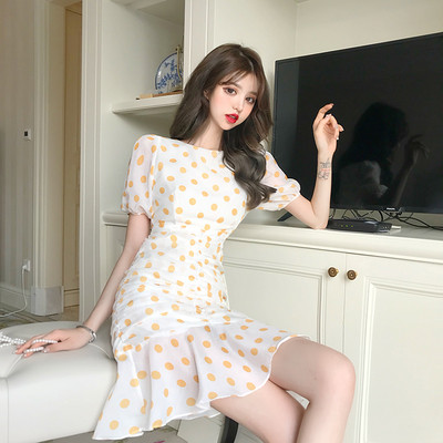 Rochie moderna de dama in doua culori cu puncte