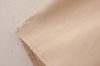 Rochie de dama asimetrica model nou cu maneci lungi de culoare maro