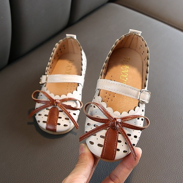 Model nou de pantofi copii in trei culori cu panglica-pentru fete