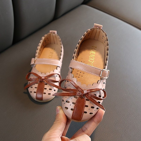 Model nou de pantofi copii in trei culori cu panglica-pentru fete