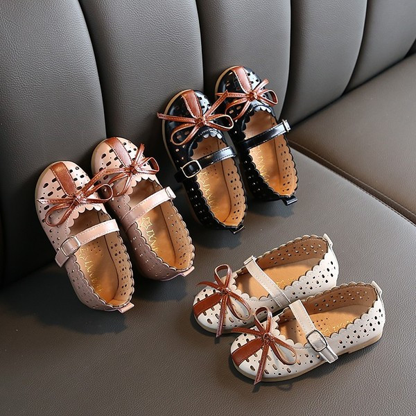 Model nou de pantofi copii in trei culori cu panglica-pentru fete