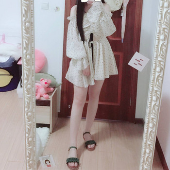 Fehér színű, alkalmi női ruha, hosszú ujjal