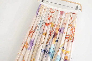 Fusta lungă de damă modernă cu model floral