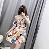 Rochie moderna de dama cu umerii goi - culoare alba