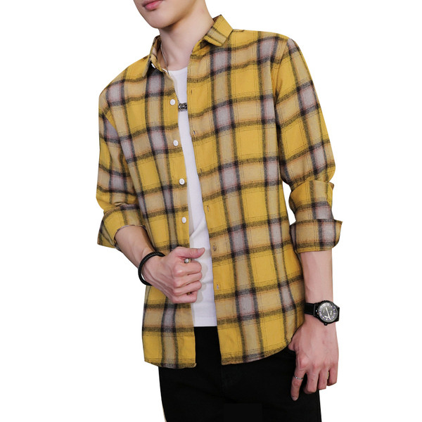 Kockás férfi hosszú ujjú ing három színben