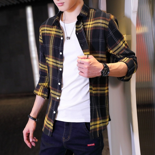 Jelenlegi férfi kockás ing - három színben