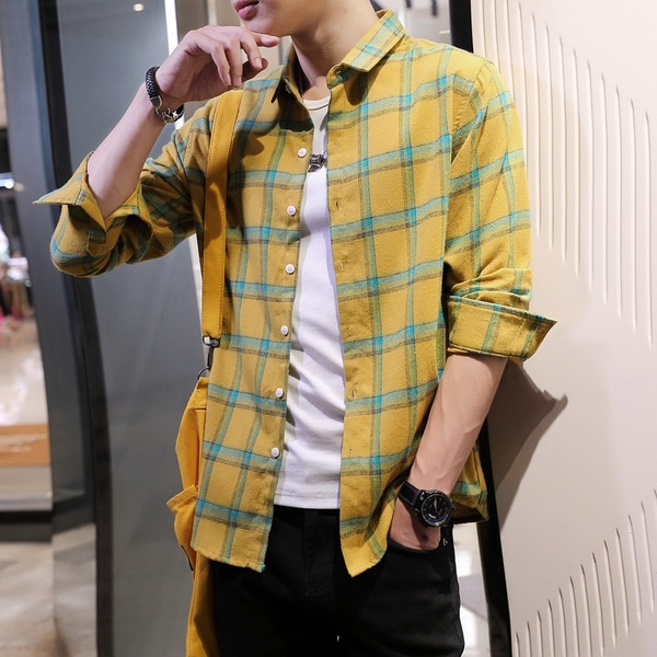 Cămașă modernă pentru bărbați cu nasturi în trei culori