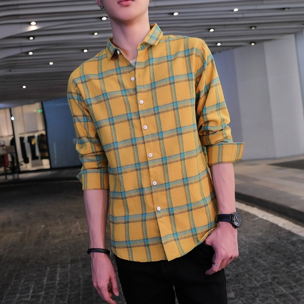 Cămașă modernă pentru bărbați cu nasturi în trei culori