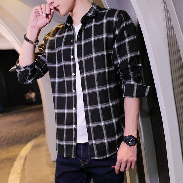 Cămașă modernă pentru bărbați cu nasturi în trei culori