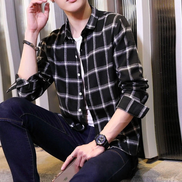 Cămașă modernă pentru bărbați cu nasturi în trei culori