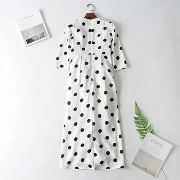 Rochie de damă modernă cu buline în alb-negru