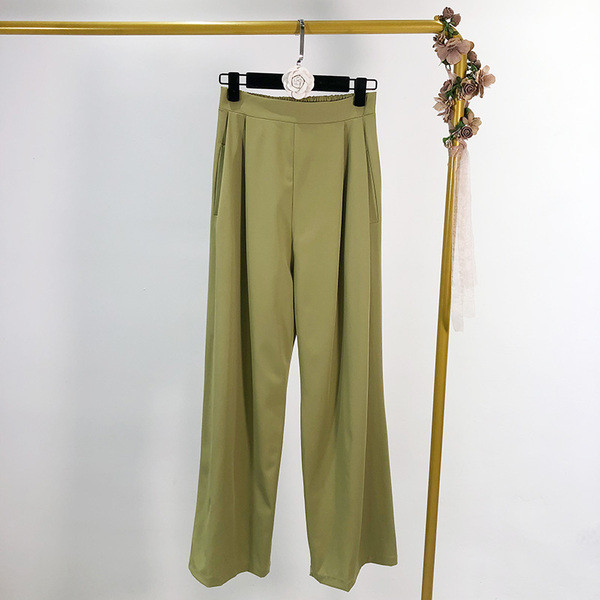 Pantaloni lungi de dama cu talie inalta in doua culori