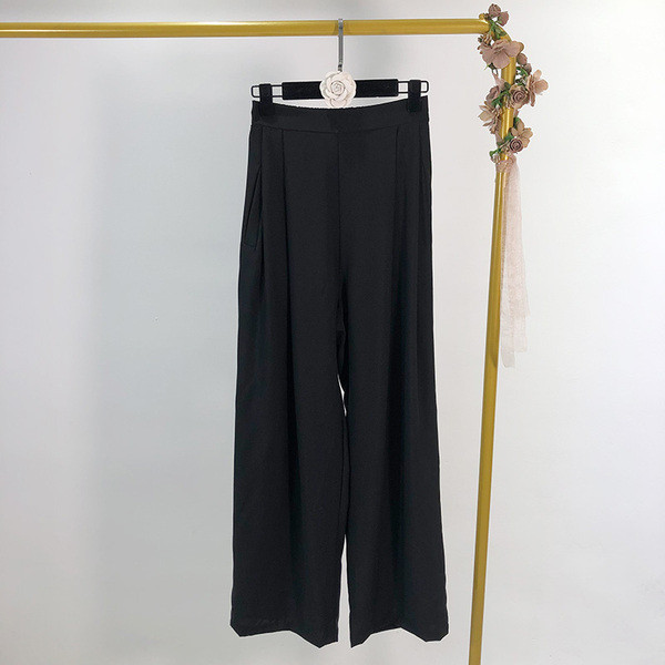 Pantaloni lungi de dama cu talie inalta in doua culori