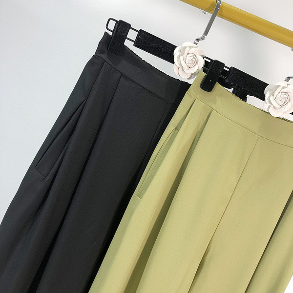 Pantaloni lungi de dama cu talie inalta in doua culori