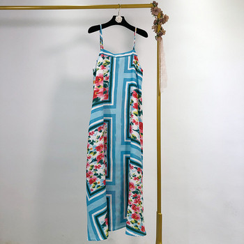 Rochie lunga de dama cu bretele subtiri