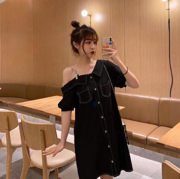 Női alkalmi ruha két színben