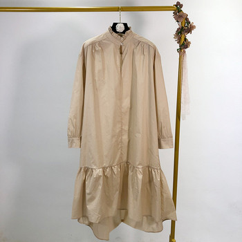 Női hosszú ruha barna színben