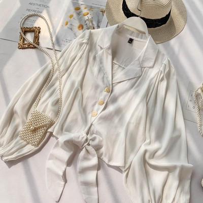 Camasa de dama model lat cu panglica in mai multe culori