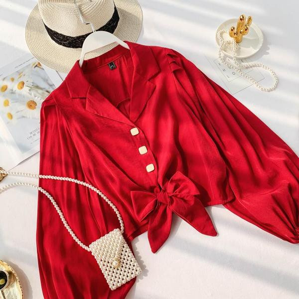 Camasa de dama model lat cu panglica in mai multe culori