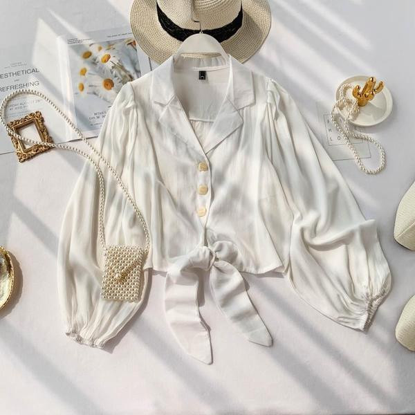 Camasa de dama model lat cu panglica in mai multe culori