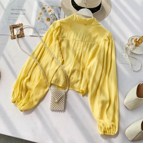 Camasa de dama model lat cu panglica in mai multe culori