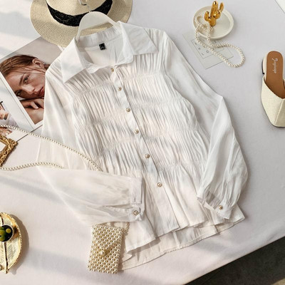 Cămașă de damă elegantă cu guler clasic în mai multe culori