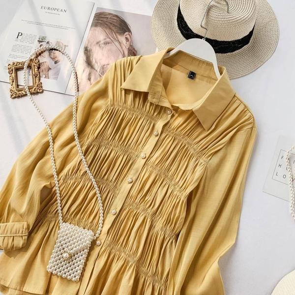 Cămașă de damă elegantă cu guler clasic în mai multe culori