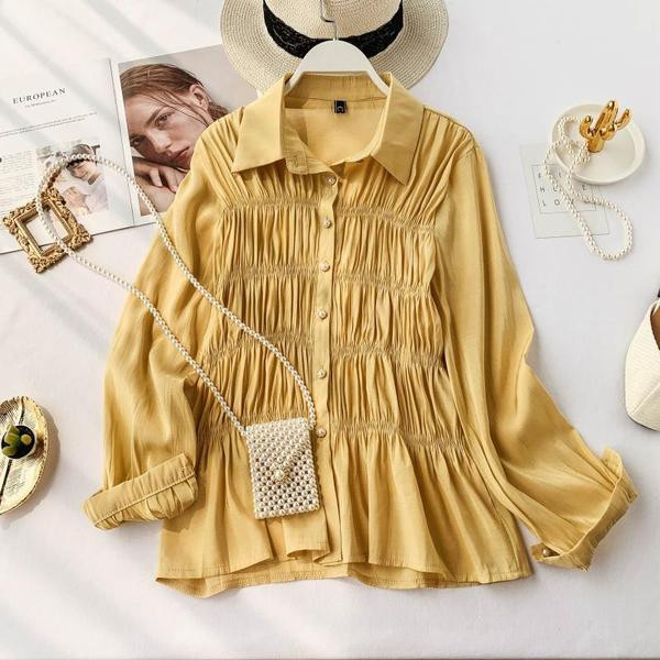 Cămașă de damă elegantă cu guler clasic în mai multe culori