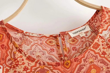 Rochie de dama cu maneca lunga de culoare portocalie