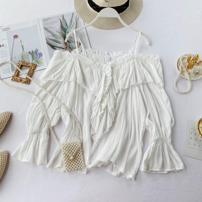 Stílusos női blúz csupasz váll és hosszú ujjú, különböző színekben