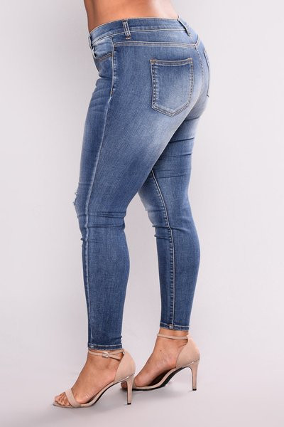 Blugi casual de dama Model slim de culoare albastra