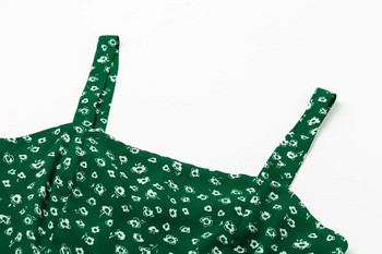 Rochie moderna de dama cu bretele verzi