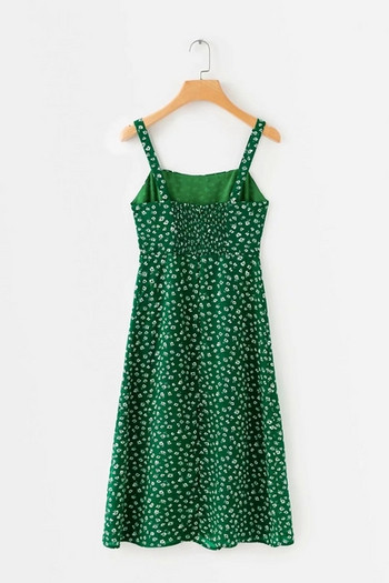 Rochie moderna de dama cu bretele verzi