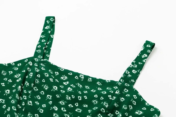 Rochie moderna de dama cu bretele verzi