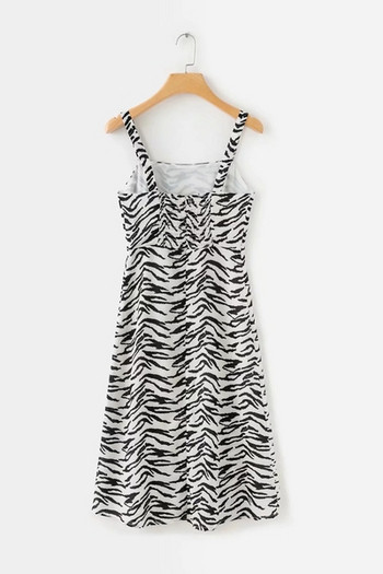 Rochie modernă de damă cu model animal în alb