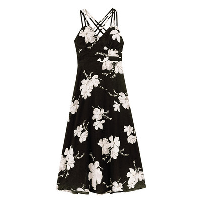 Rochie moderna de dama lunga in doua culori cu model floral