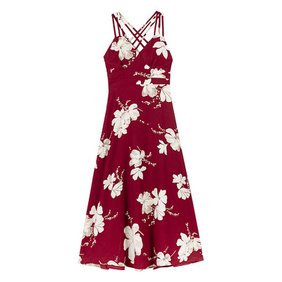 Rochie moderna de dama lunga in doua culori cu model floral